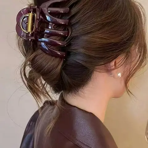 Large Pumpkin Shape Hair Clip for Dense Hair, New High-End Bun Clip, Autumn Winter Hair Accessory, Women's Holiday Decoration, Prom Mom Hair Clip Original, Hair Clips for Thick Hair, Decorative Hair Clips