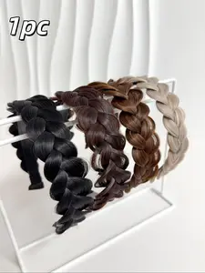 Women's Braided Ponytail Hair Accessory, High-Temperature Fiber Fake Hair Headband, Anti-Slip Design, Fashionable and Practical, Perfect for Daily Wear, Headbands Women, No Slip Headbands