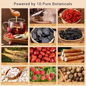 Ginseng Ten Treasures Kidney Tea, Natural Ginseng & Mulberry Herbal Tea kidney cleanse detox & repair Teabags for Men Women, 10 Precious Ingredients Formula (30 Bags)