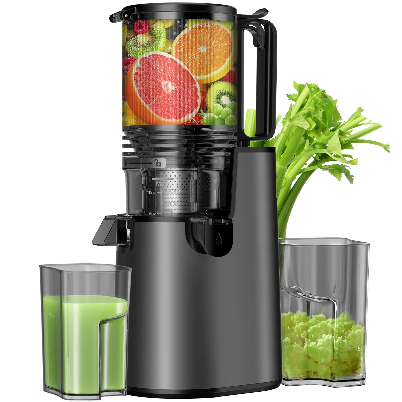 Slow Masticating Juicer,Cold Press Juicer with 5.4" Extra Large Feed Chute,Blender Portable,99% Juice Yield, Easy to Clean & Assemble,SohoChic