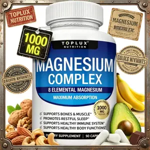 Toplux Nutrition Magnesium Complex, 1000mg, 90 Count Daily Supplement