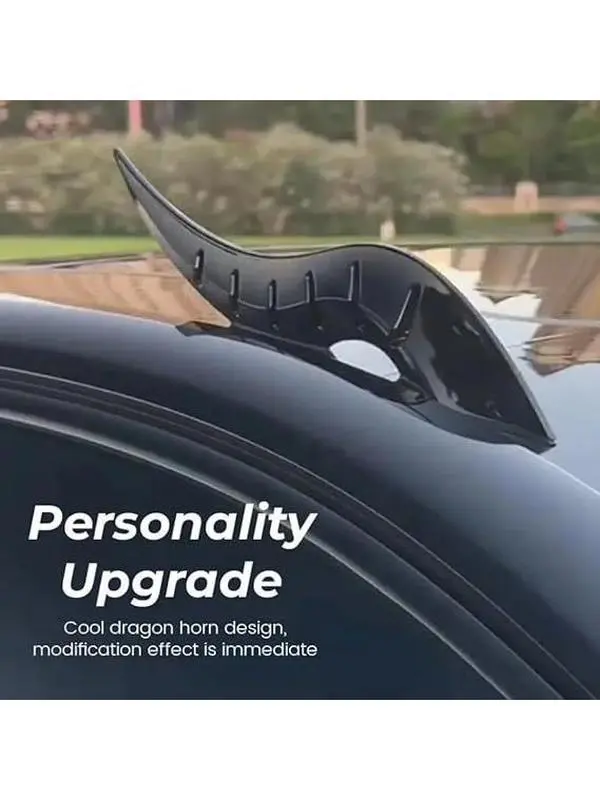 Dragon Horns for Car Roof – Universal Fantasy Car Horn Decoration – Carbon Fiber Look Styling Accessories for SUV, Truck & Sedan – Easy Mount Roof Ridge Accent – Unique Auto Modification Gift