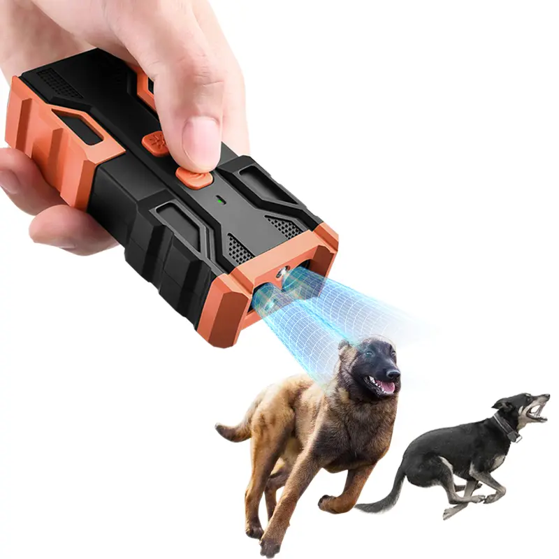 Professional Dog Bark Deterrent Devices for Own or Neighbor's Dog Ultrasonic Dog Training Device Safe & Effective Portable Anti Barking Device for Dogs Indoor Outdoor Use Orange Led