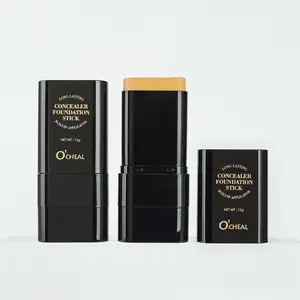 Long Lasting Matte Foundation Stick with Brush, 1 Count Moisturizing Formula Natural Longwear Makeup Concealer Stick, Hydrating Flawless Coverage, Full Coverage Flawless Makeup Cream for Women, Cosmetic