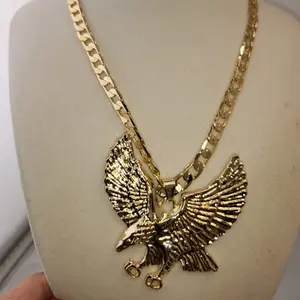 10 -Big Eagle Pendent and Chain with Eagle Design, Adjustable Chain, Silver Finish