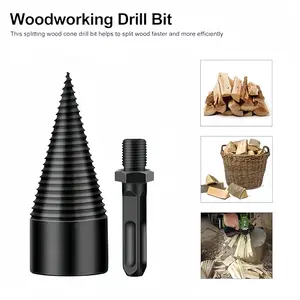 Wood Splitting Drill Bit Firewood Chopper Drill Bits Firewood Log Splitter Heavy Duty Wood Drill Screw Cone Driver Kindling Splitter for Electric Drill 42mm 6pcs
