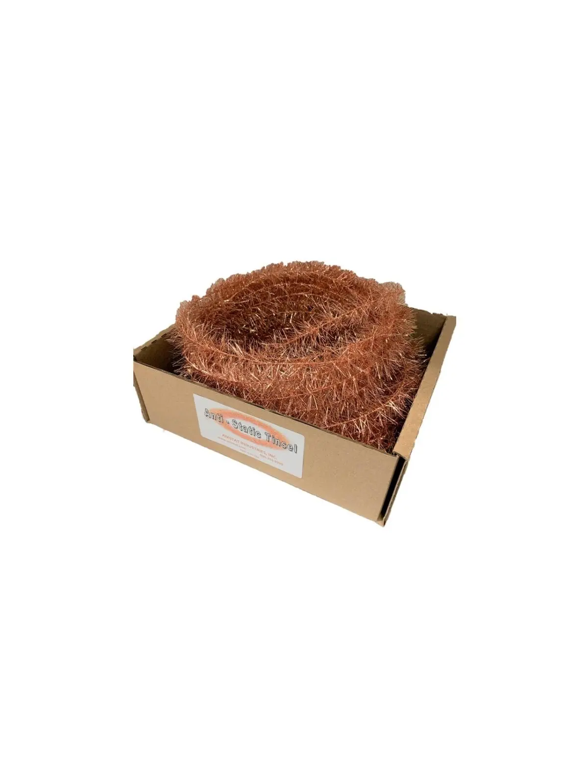 Amstat Anti-Static Copper Tinsel - 1-1/4-inch diameter, 36 ft, for Photography, Industrial Processes, Box of 12