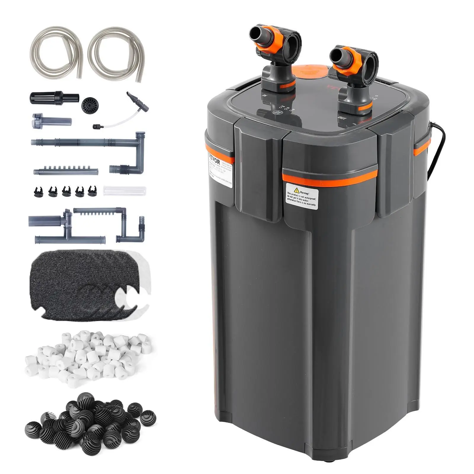 【SummerFinds】VEVOR Aquarium Filter 528GPH,  , 5-Stage Canister Filter 200 Gallon, Ultra-Quiet Internal Aquarium Filter with UV Protection, Submersible Power Filter with Multiple Function for Fish Tanks, 20W