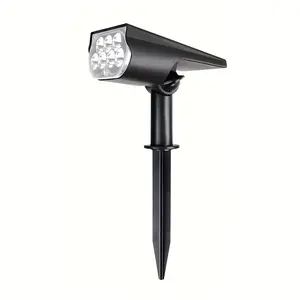 7-LED solar spotlights with solar charging capability, suitable for landscape and path lighting, offering flexible and easy installation, ideal for illuminating porches, fences, garden trees, and flower beds. 200 000 lumen light