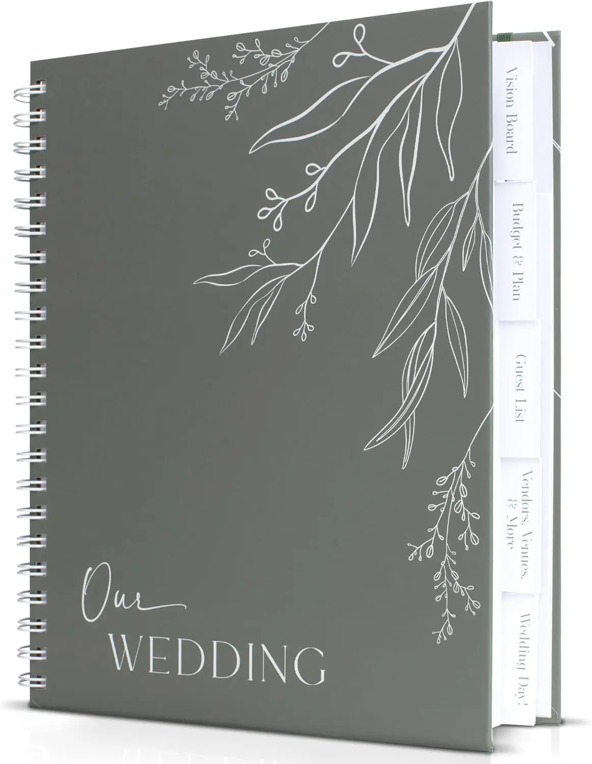 Beautiful Minimalistic Wedding Planner Binder - 132 Paper Pages Physical Book with Clever Pockets, Organizer Calendar for Streamlining Countdown Planning, Enhancing Event Excitement