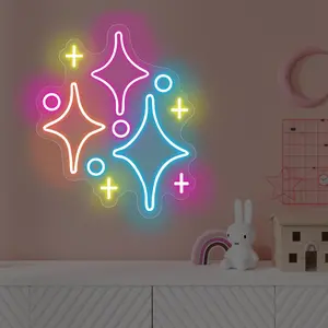 Creative Geometric Design LED Neon Sign, USB Powered Star Shaped Neon Sign, Decorative Neon Light For Home Living Room Bedroom, Led Signs, Led Neon Lights, Led Decoration