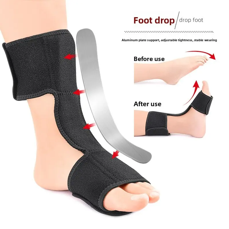 Men's Customizable Ankle-Foot Brace - Open Toe, Adjustable Hook-and-Loop Straps, Lightweight Mobility Aid, Compression, Breathable, Comfortable, Fits Different Sizes, Easy to Wear & Maintain, Foot Drop Fixing, Nerve Injury Rehabilitation, Different Foot S