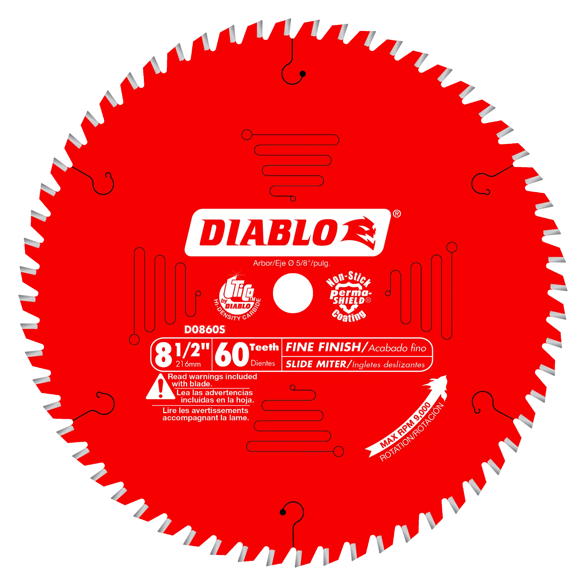 Diablo (D0860S) 8-1/2" x 60-Teeth Fine Finish Saw Blade for Wood