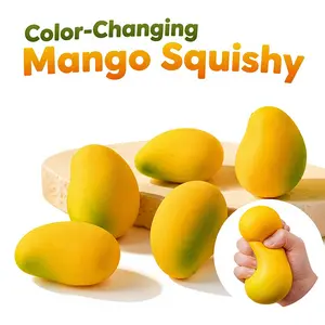 New Squeeze Ball Realistic Mango Soft Squeeze Toys, Upgrade Stress Relief Fidget Toys Rebound Stress Relief Toy， Rebound Cute Mango Squeeze Stress Balls (Fresh fragrance imitation type) taba squishy