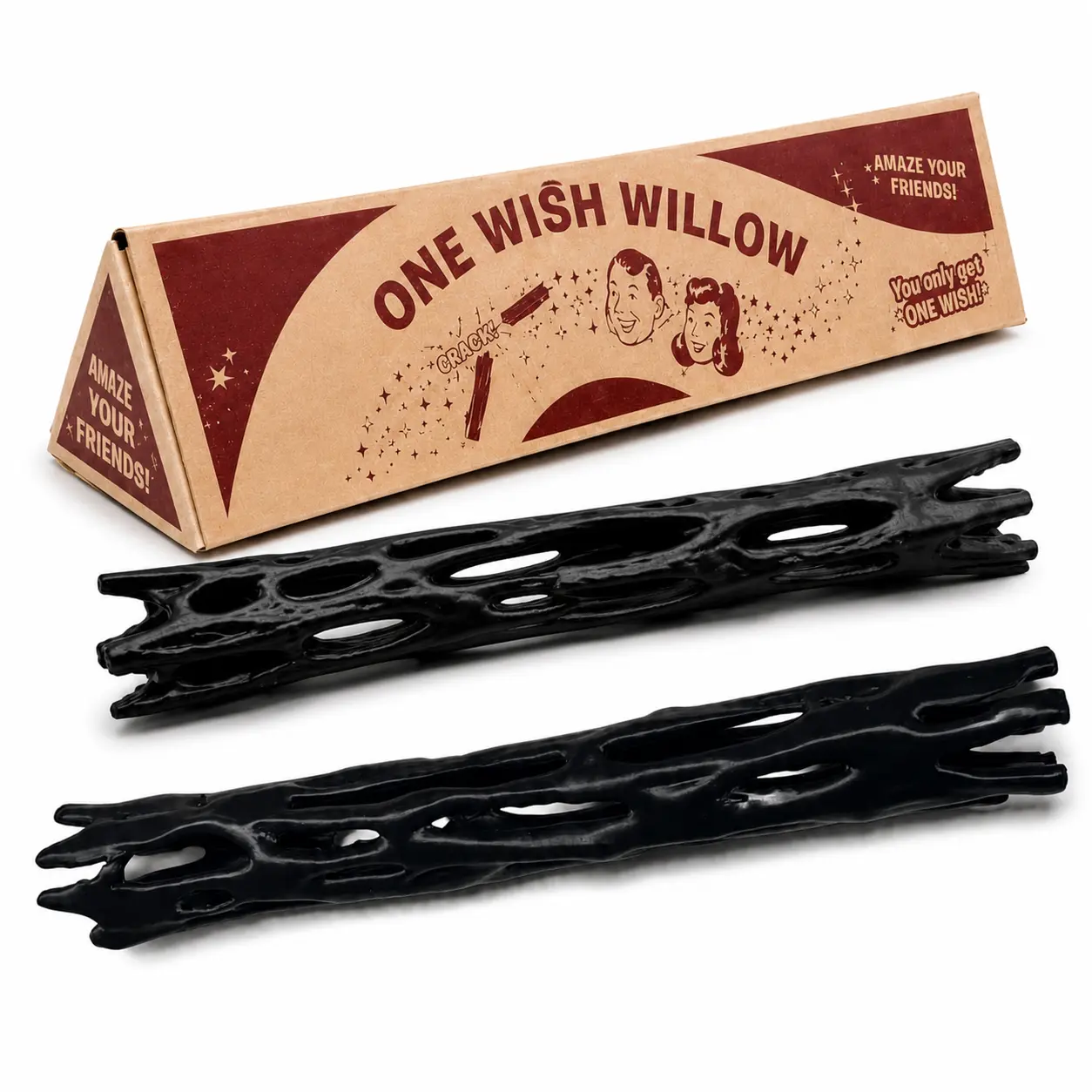 1/2PCS Wish Willow Wish, 3D Printed Wish-Making Snap Stick, Breakable Magic Snap Stick with Triangle Box for Halloween Fun Party Novelty Gift,
