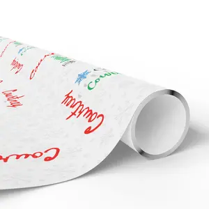 Name Block wrapping paper | Holiday typography with snowflake pattern