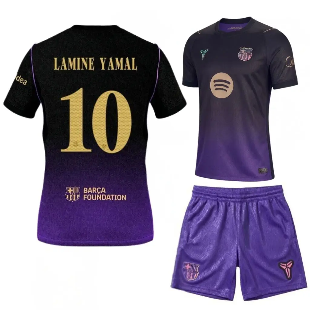 Barcelona Lamine Yamal #10 Away Jersey 2026-2027 – Men's Black & Purple Stadium Soccer Shirt, Breathable Football Fan Jersey