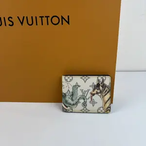 Pre-owned Louis Vuitton Multiple Wallet Chapman Brothers Monogram Savanna
