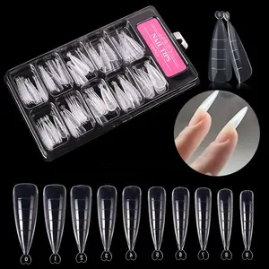 US-NAIL - 100pcs Pointy Quick Gel Building False Nail Tips Mold Form Acrylic Extension System Fake Nails Art UV Gel Manicure Tools