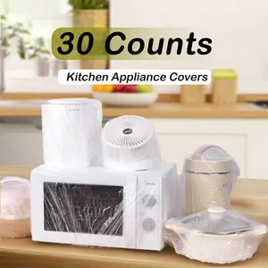 30 Counts Clear Small Appliance Covers, Appliance Dust Cover for Kitchen Counter, Kitchen Appliance Covers for Toaster Oven, Blender, Meat Slicer, Air Fryer, Food Processor