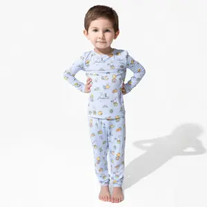 Easter Bunny Blue Bamboo Kids Pajamas