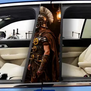 2-Pack Steampunk Roman Warrior Elemental Sticker, Waterproof, Scratch Resistant, Suitable for All Models - Cars, Suitable for Audi, Honda, Mitsubishi, Ford, Volkswagen, BMW, Opel, Porsche, Citroen. Sedans, SUVs, MPVs