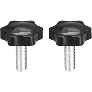 Clamping Screw Knob, 38mm Dia Plum Hex Shaped Grips Star Knob M10x1.5mm x 25mm Male Thread, 2pcs