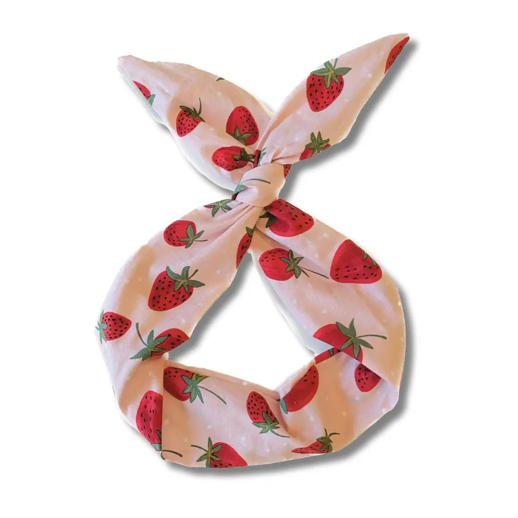 Strawberry Print Wire Headband