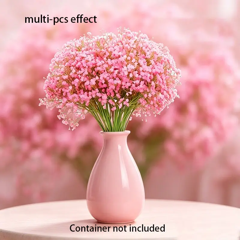 UV-resistant artificial baby's breath flowers, pink baby's breath bouquets, Artificial flower set, suitable for wedding and birthday decorations, indoor and outdoor styles, flowers for arch decoration, indoor flower arrangements, outdoor event styling
