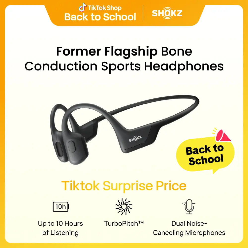 SHOKZ OpenRun Pro Open-Ear Bluetooth Bone Conduction Sport Headset - Electronic Audio Device, Sweat-Resistant Wireless Earphones with Premium Deep Bass, Built-In Mic for Hands-Free Calls,back to school,back to school haul