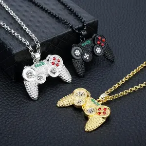 Golden Plated Game Console Pendant Necklace - A Perfect Hip Hop Accessory Boys' Holiday Jewellery Stylish cross necklace