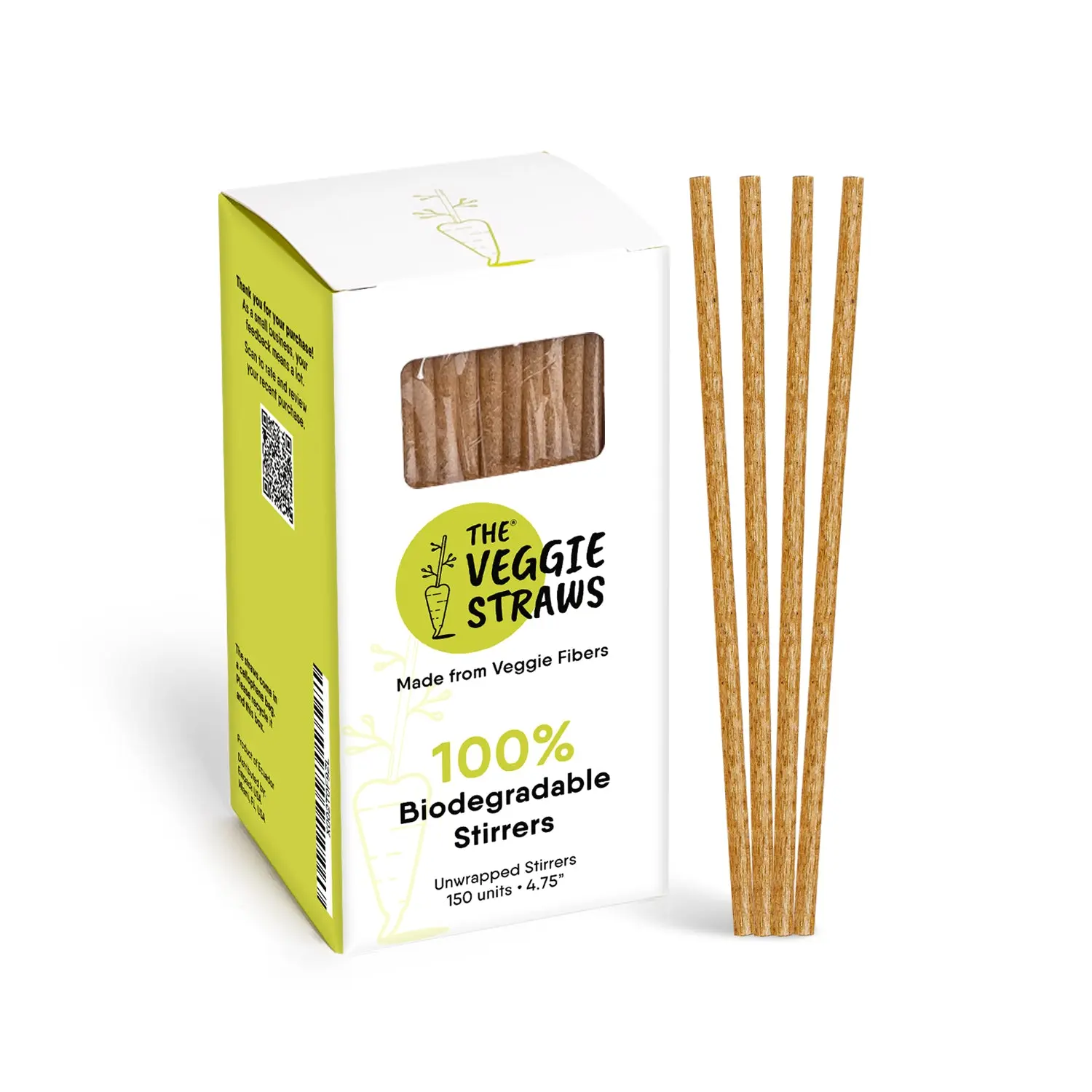 Biodegradable Unwrapped Veggie Stirrers