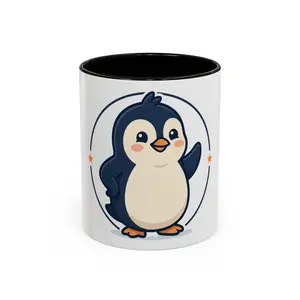 Cute Waving Penguin Mug | 11oz or 15oz Colorful Ceramic