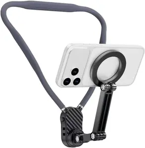 Magnetic Neck Phone Holder, Neck Mount for Cell Phone Hands Free POV/Vlog Selfie Mount with Chest Strap, Chest Phone Holder for Recording/Cooking/Riding, iPhone 17 16 15 14 13 Android GoPro Insta360