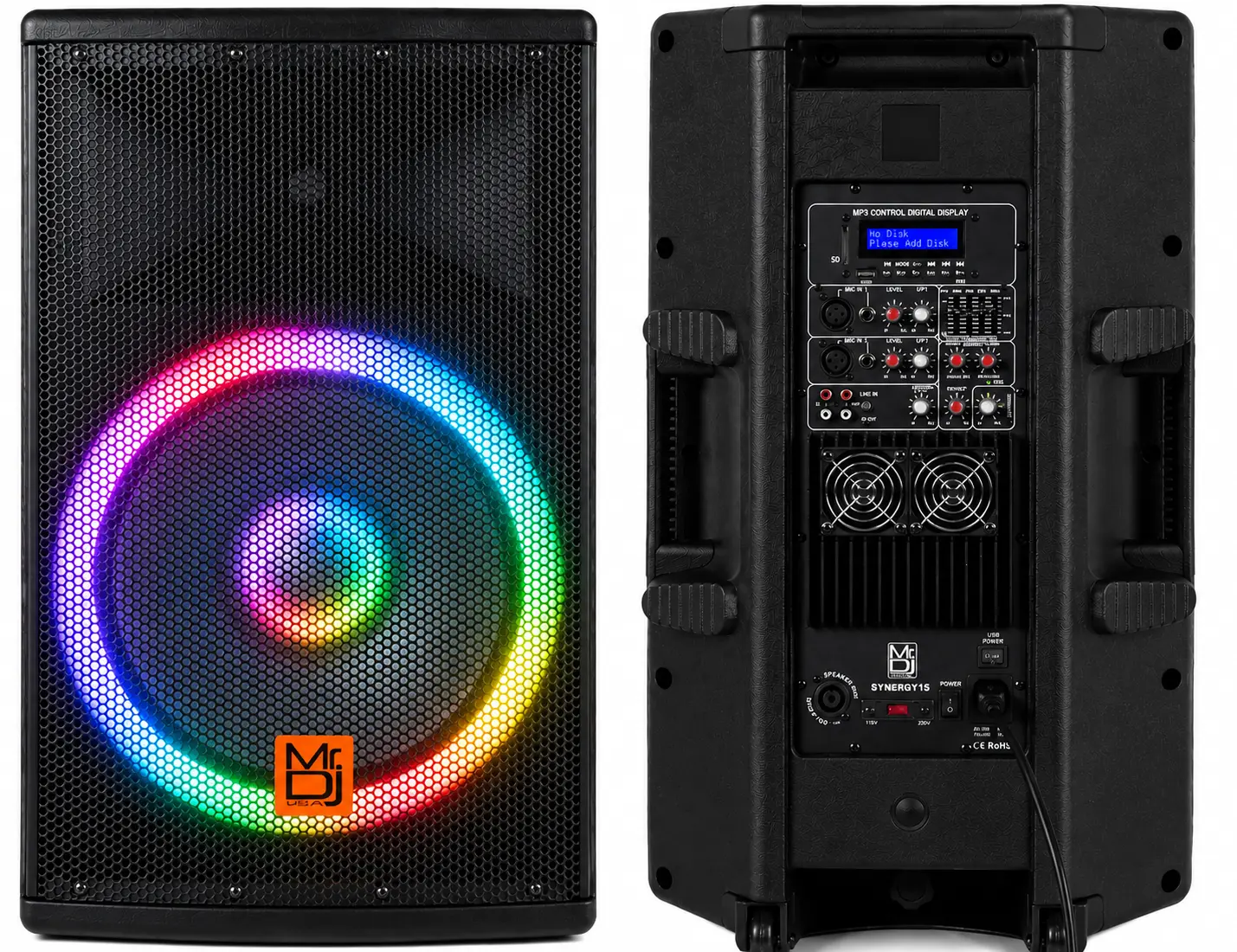 SYNERGY15 Bluetooth Speaker 2-Way 15" Portable Active Powered PRO DJ PA Speaker