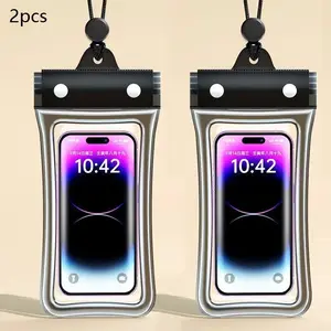 2-Pack Waterproof Phone Pouch Ipx8 Deep Water Resistant Touchscreen Underwater Storage Bag for Summer Swimming Diving Photography
