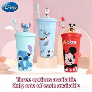 Disney Officially Licensed 640ML Cold Drink Cup, Portable Drinkware, Stitch Mickey Olaf Design, Perfect for Car Travel, Ideal Gift for Birthdays & Holidays
