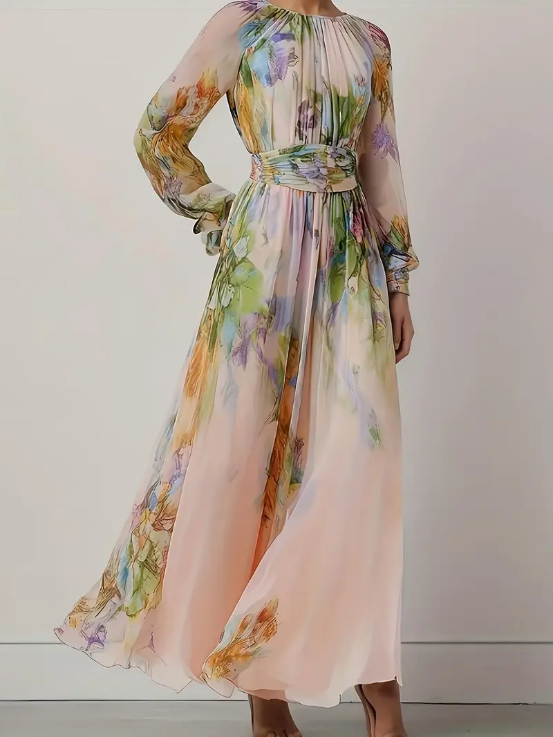 knee length dresses for ladies Forest Off The Shoulder Long Sleeves Draped Midi Dress – AX Paris main image 0