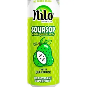 Nilo Soursop 100% Pure Juice with Pulp No Sugar Added Antioxidant Superfruit Tastes Delicious Beverage Fruit