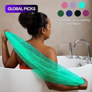 Authentic African Net Sponge with Knots, Afro Scrub Net Bath Cloth for Shower, Body Wash Tool, Body Wash Scrubber, Exfoliating Net Sponges, Exfoliating Mesh Sponge #GLOBAL PICKS