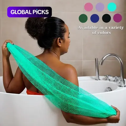Authentic African Knotted Net Sponge - Fragrance-Free Nylon Body Scrubber for All Skin Types, Cleansing Back Exfoliator, Overhead Shower Loofah for Blackhead Removal #GLOBAL PICKS