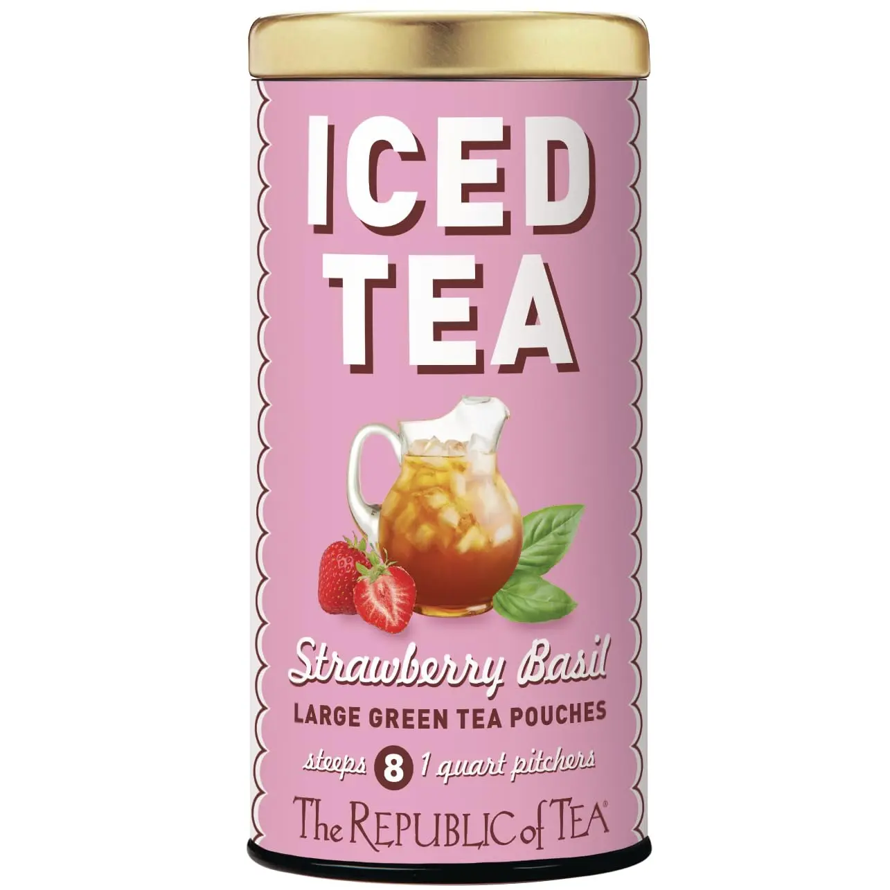 The Republic of Tea Strawberry Basil Green Tea, 8 Large Tea Bags