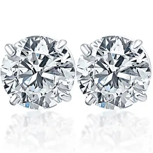 1 1/2ct Lab Grown Diamond Studs 14k White Gold Earrings