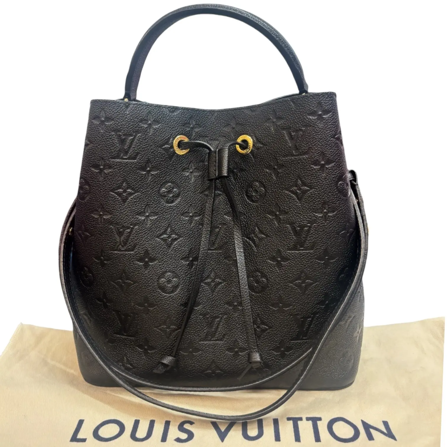 Pre-owned Louis Vuitton leather Crossbody Bags Empreinte Neonoe MM Bag Black Leather