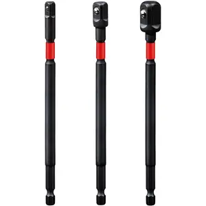 3 count Impact Socket Adapter Set,1/4" 3/8" and 1/2" Drive, 6Inches Extension Bit with Holder, Adapt Your Power Drill to High Torque Impact Wrench