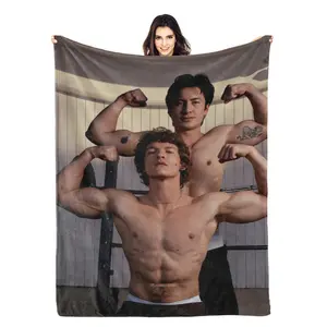 Hollanov Theme Heated Rivalry Characters Blanket, Soft Flannel Throw for Home, Office, Camping, Sofa and Bed, Gift for Friends