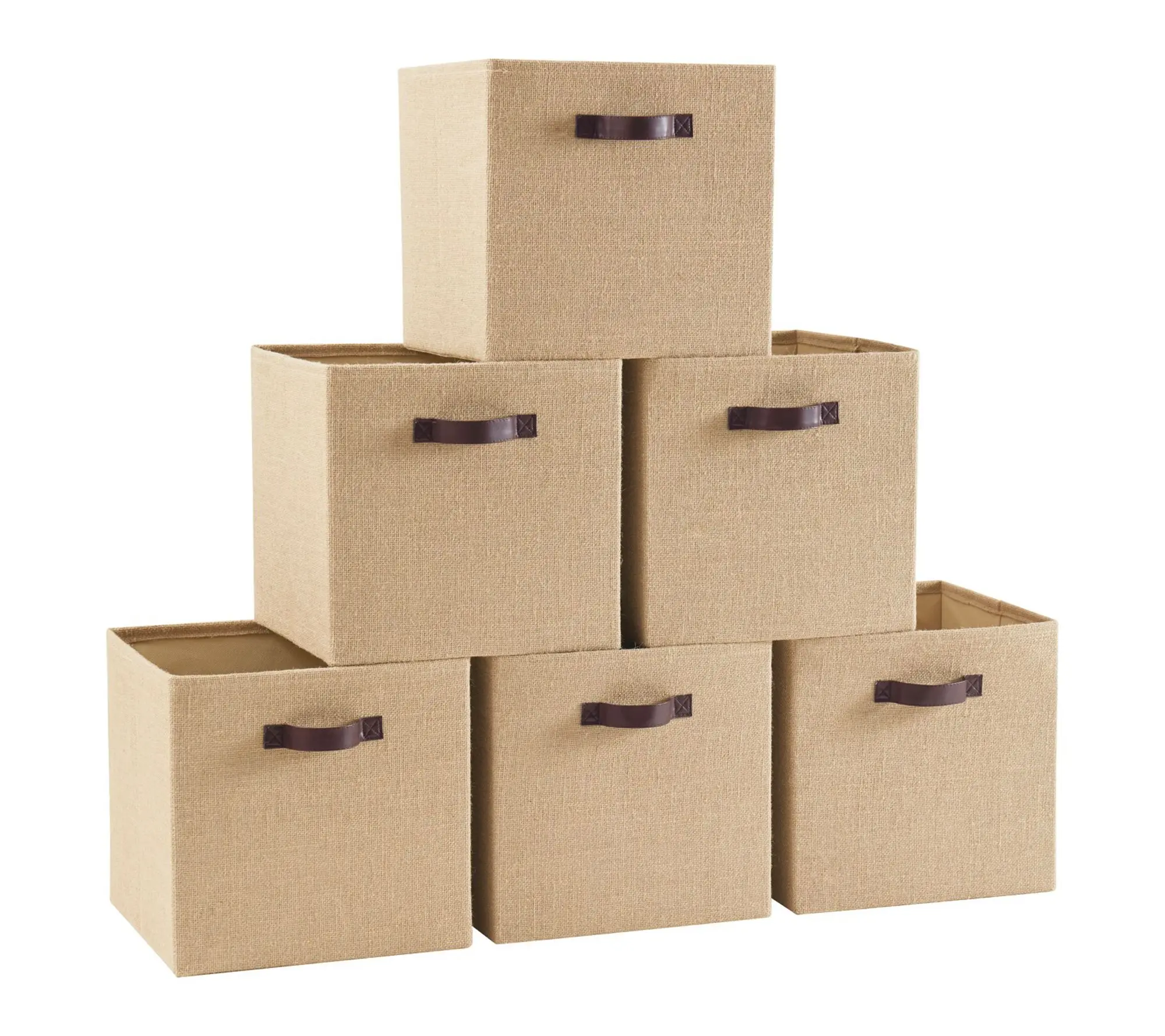 Ornavo Home 6 Pack 10.5in Jute Storage Cube Bins Shelf Baskets Ornavo Home 6 Pack 10.5in Jute Storage Cube Bins Shelf Baskets