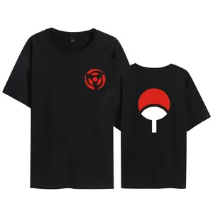 Obito Mangekyou Sharingan T-Shirt – Naruto Anime Tee with Obito’s Eye Symbol on Front & Uchiha Clan Crest on Back | Ninja Legacy Design | Black Unisex Shirt, Sizes S–5XL