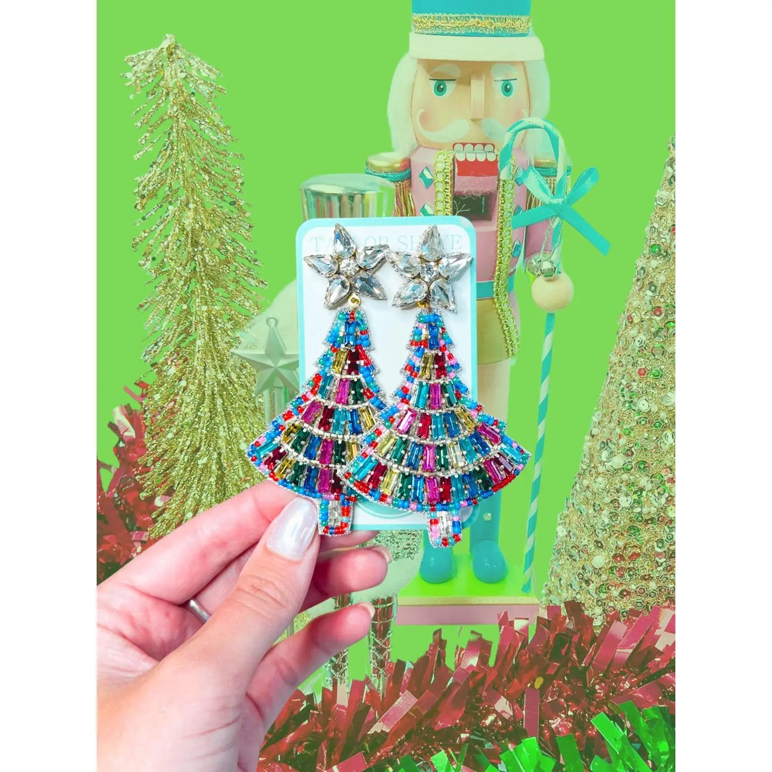 Colorful Beaded Crystal Christmas Tree