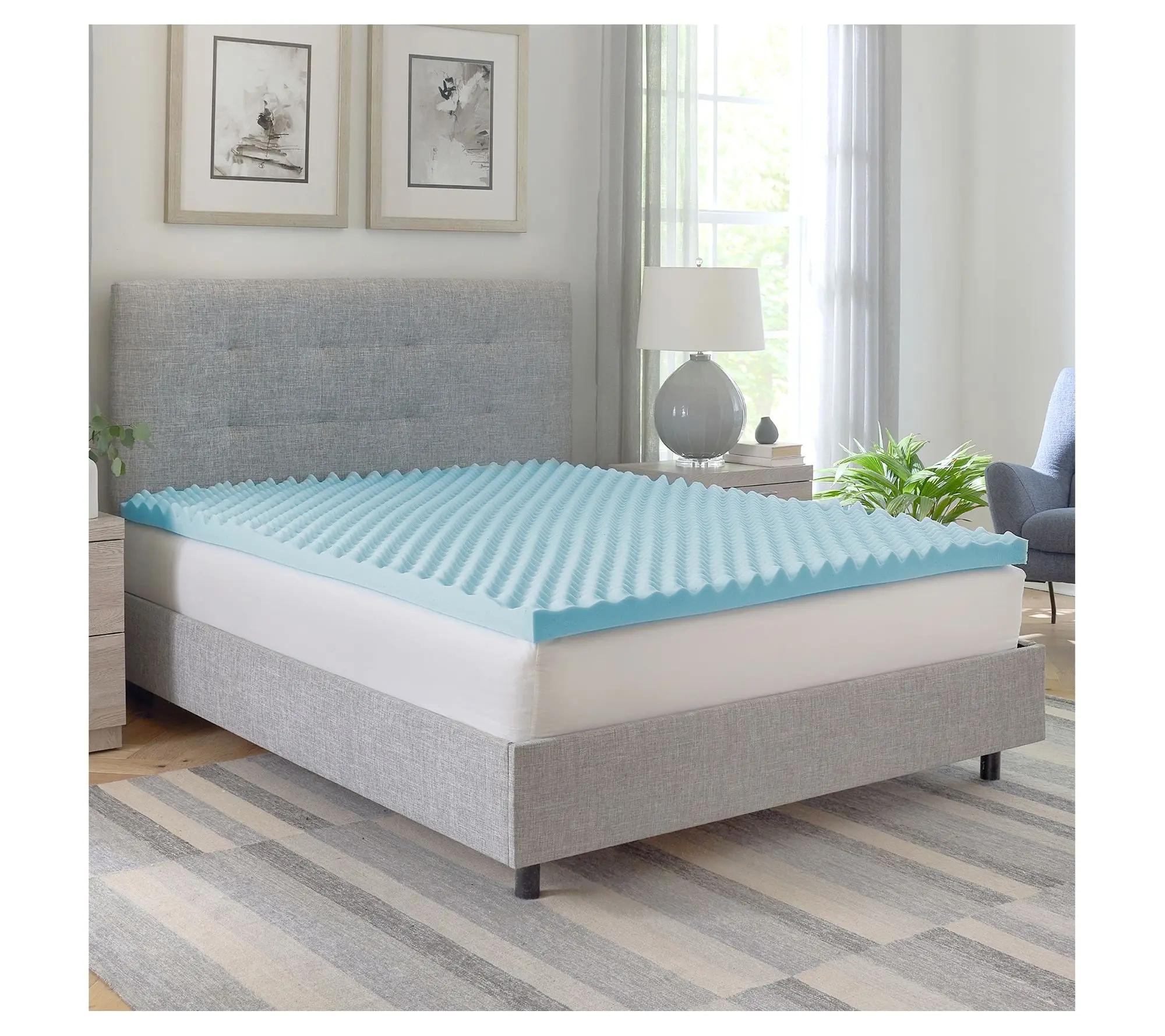 Bodipedic 2.5" Convoluted Memory Foam MattressTopper, Twin
